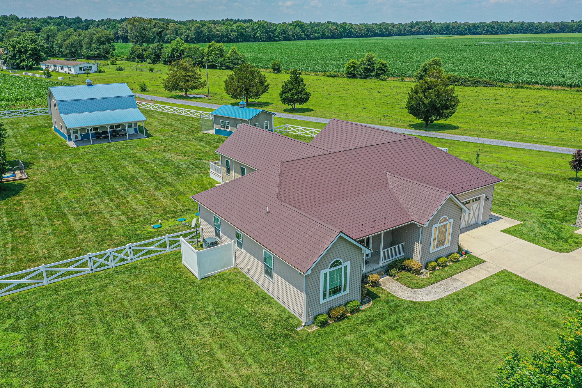 Brown roof on a country ranch