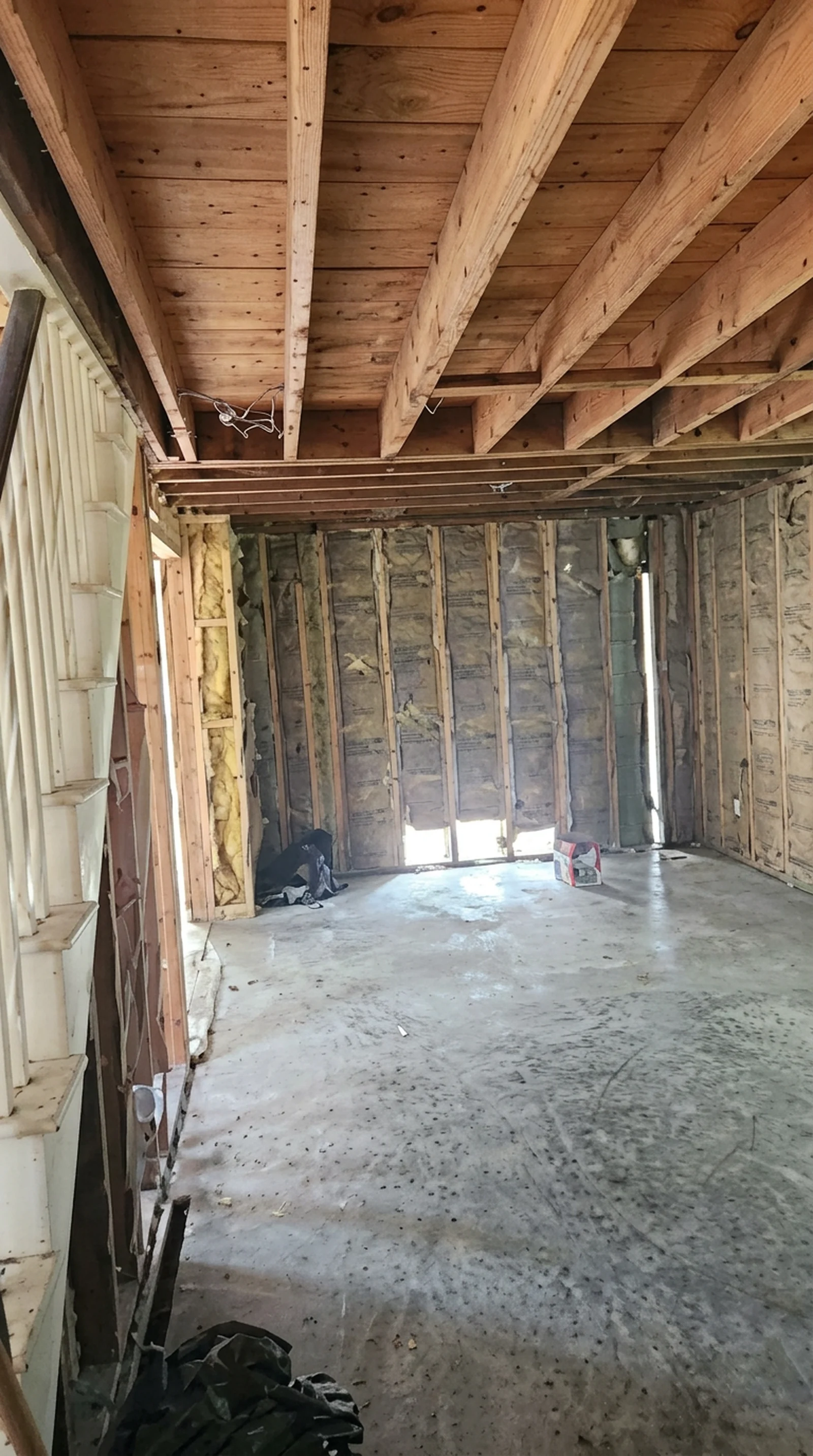 Basement remodel framing in Deer Park, NY