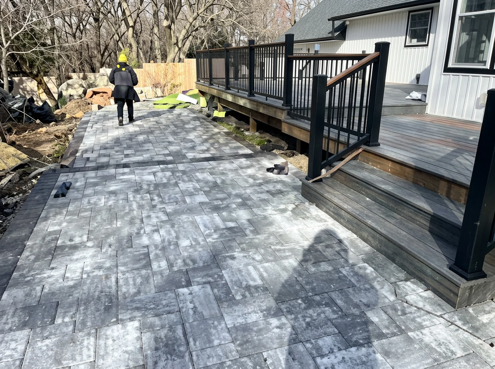 Paver patio installation in Deer Park, NY