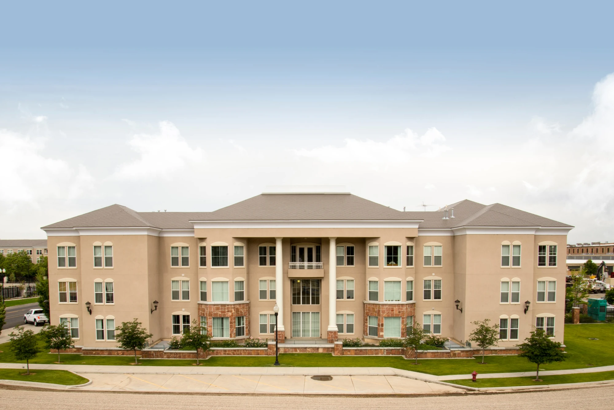 Roof on a multi-family building