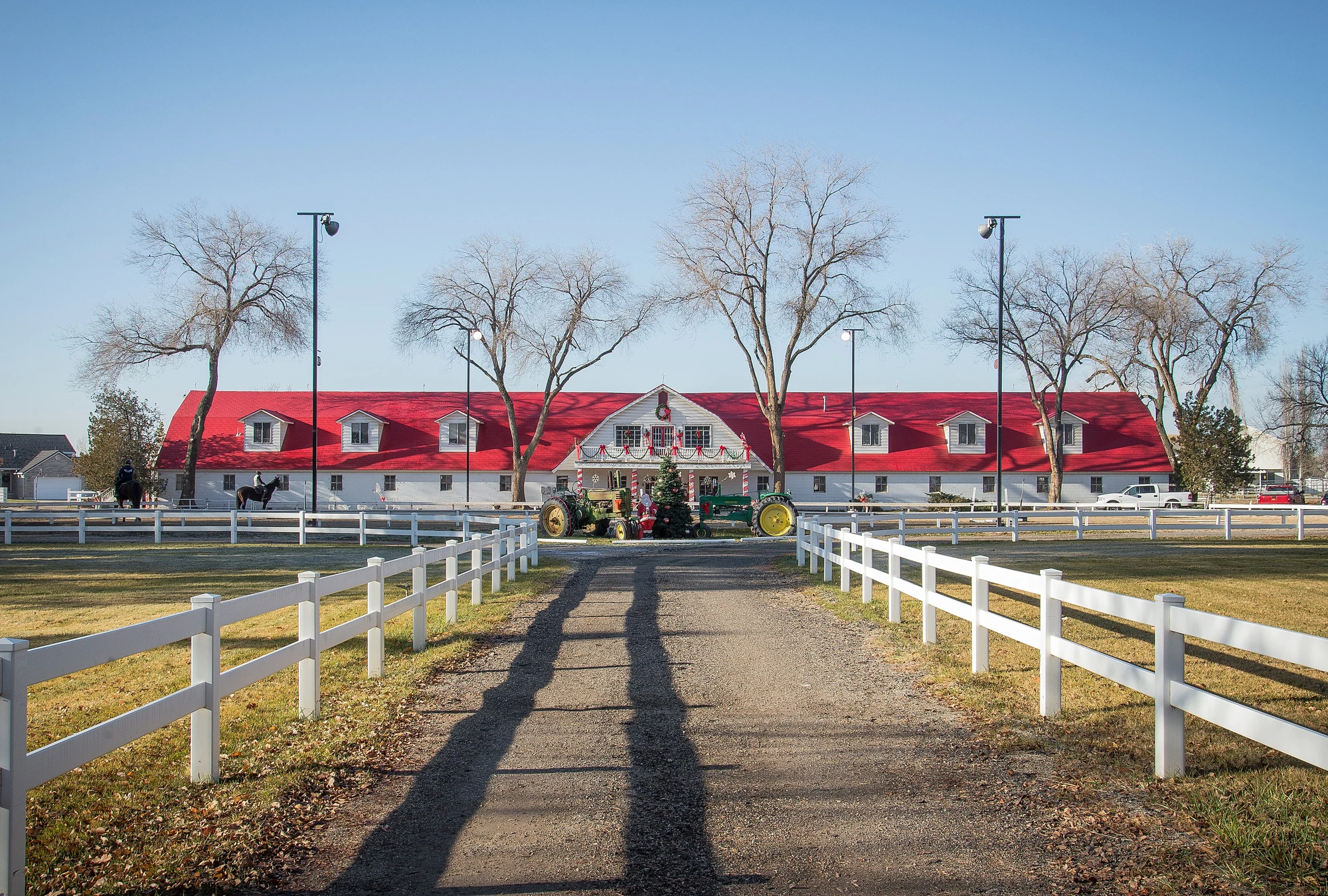 Roof on a red equestrian stable