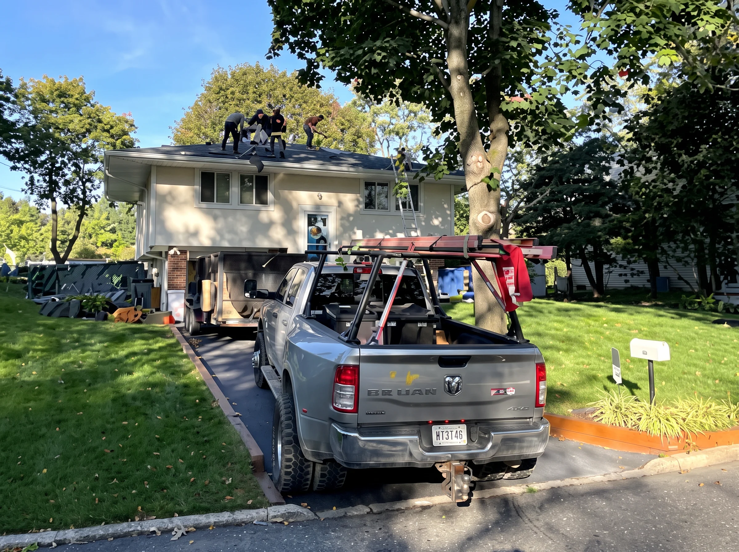Completed roof replacement project in Deer Park, NY