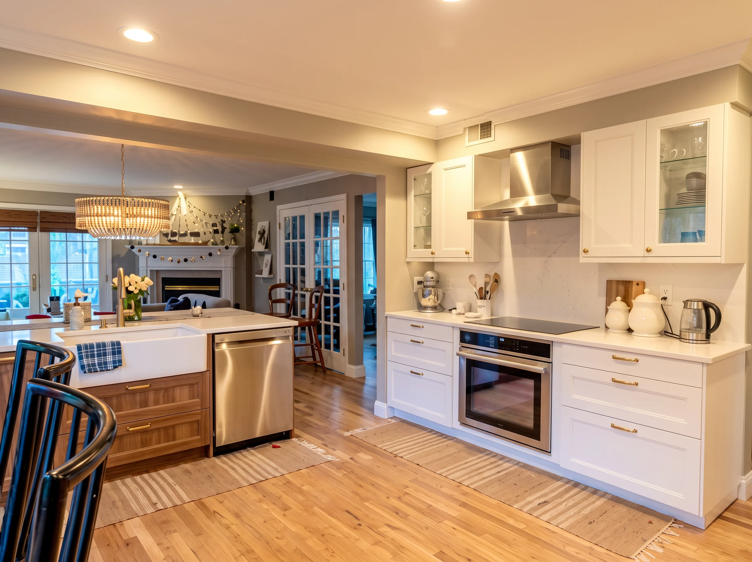 Kitchen remodel with white cabinets in Deer Park, NY