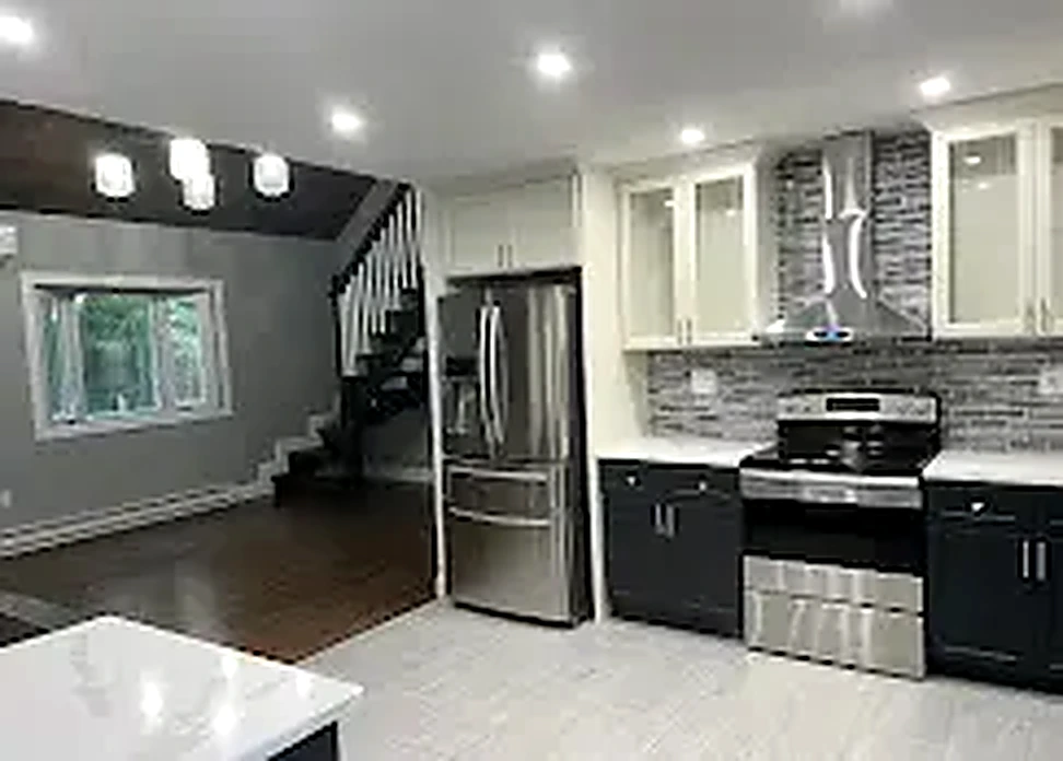 Kitchen remodel with two-tone cabinets in Deer Park, NY